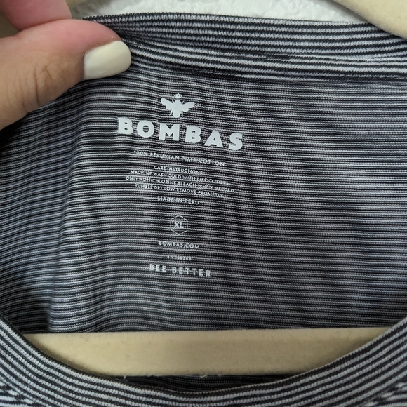 Bombas Mens Peruvian Pima Cotton Stripped Pocket T Shirt XL Bee Better - Picture 3 of 3
